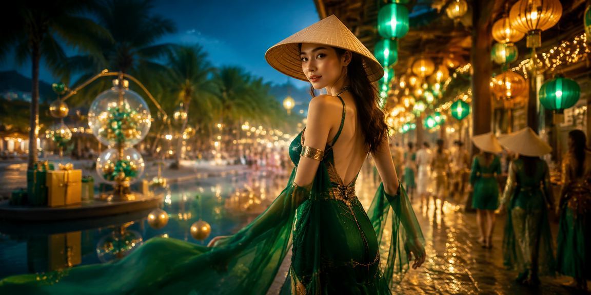 Người phụ nữ Hà Nội đội nón lá theo dõi xổ số và giải trí trực tuyến trên điện thoại